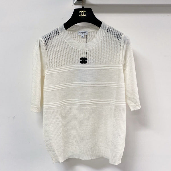Chanel Short-Sleeve T-Shirt White in Acrylic 125436