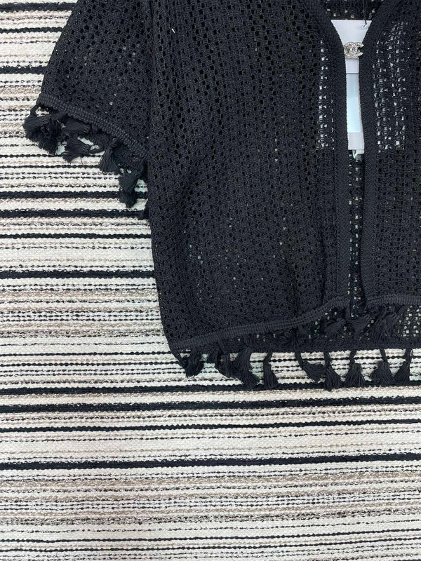 Chanel Knit Short-sleeve Top Black in Cotton 133517