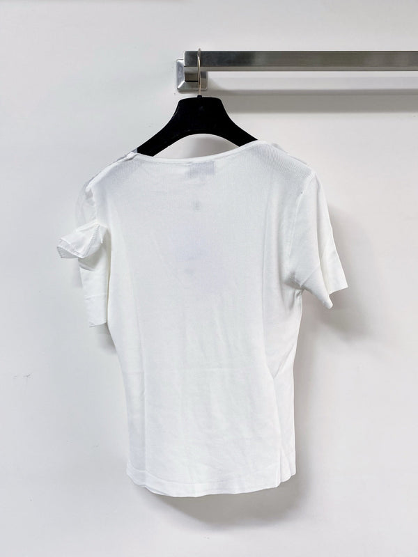 Chanel Short-Sleeve T-Shirt White in Wool 125427