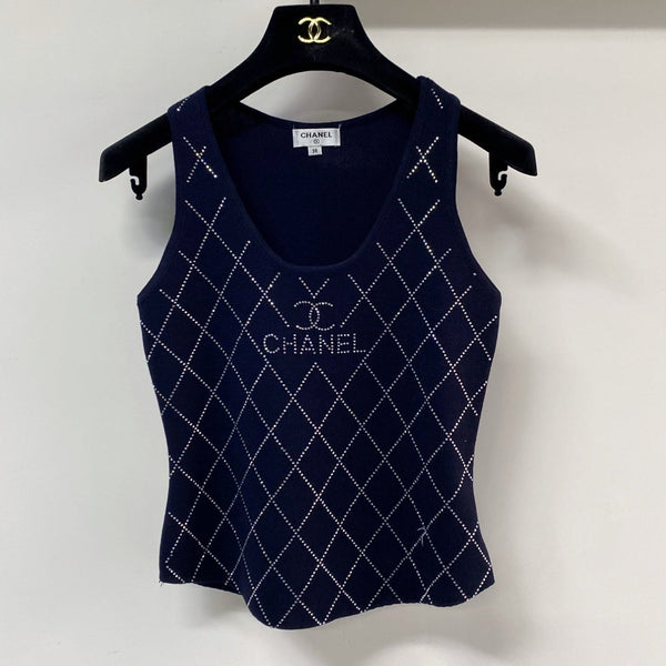 Chanel Tank Top Navy Blue in Cashmere 125423