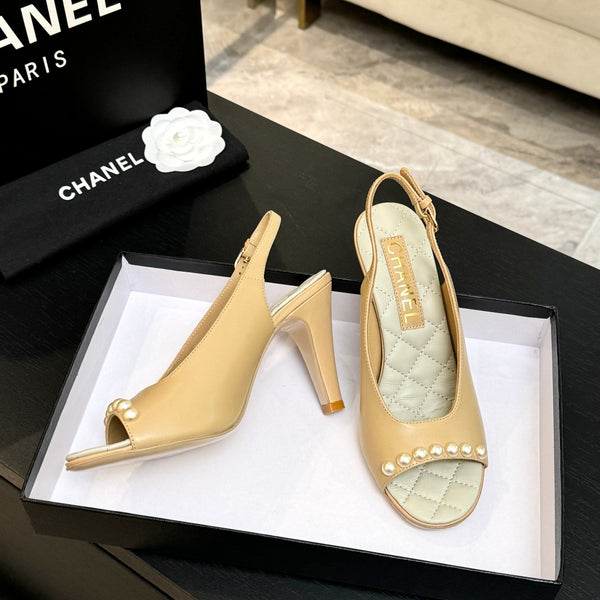 Chanel 26A Slingback Beige in Lambskin 672993