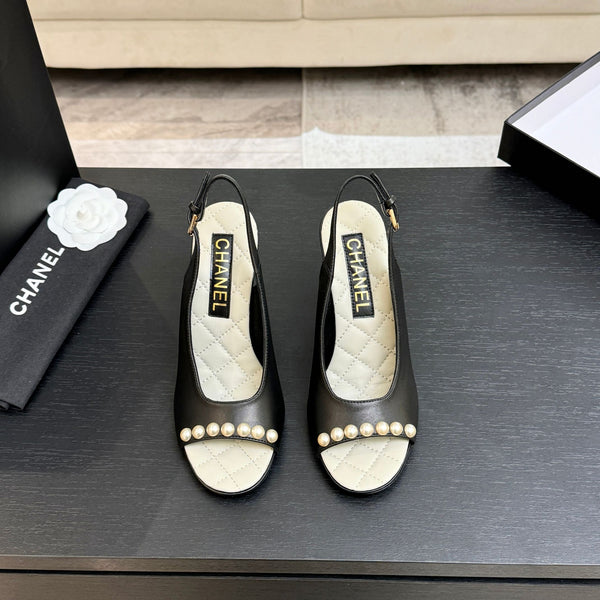 Chanel 26A Slingback Black in Lambskin 672990