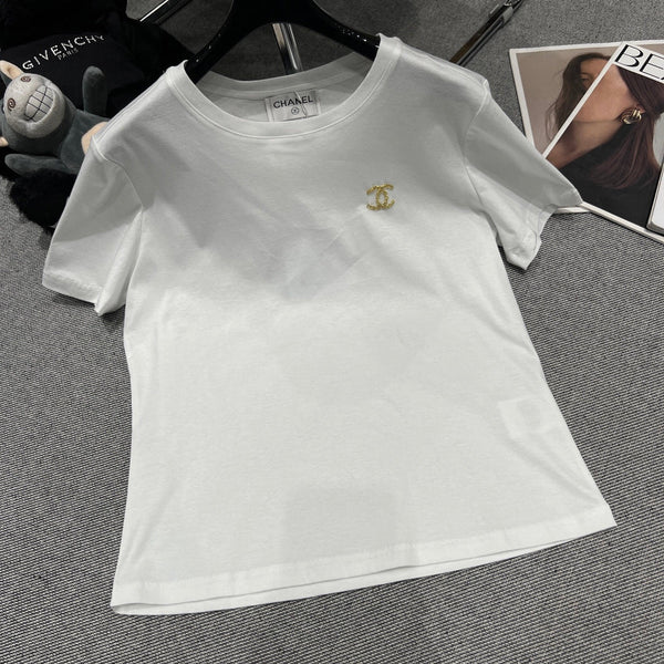 Chanel 26 Classic Crew Neck White in Cotton 161761