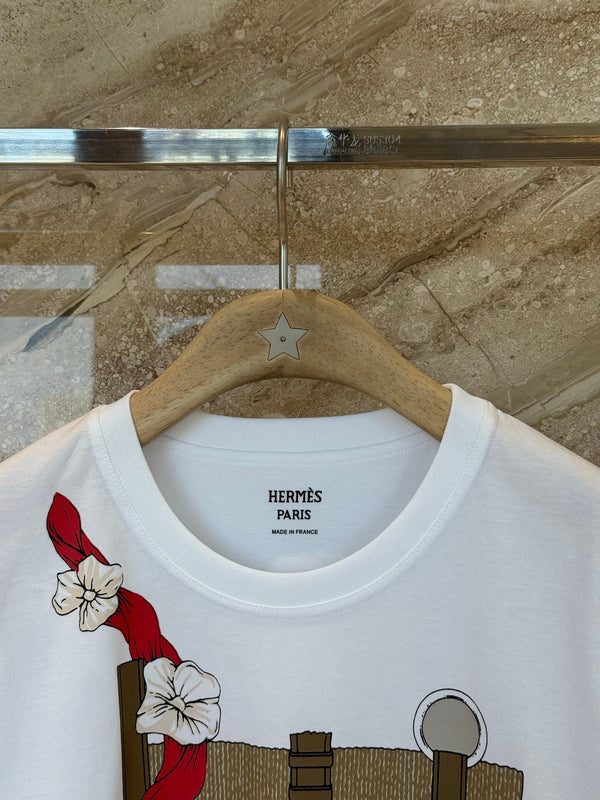 Hermes Short-sleeved T-shirt White in Cotton 974817