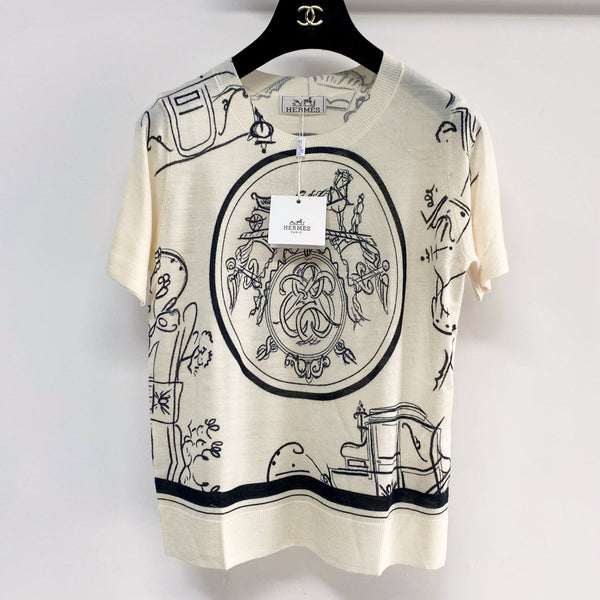 Hermes Short-Sleeve T-Shirt White in Wool 963827