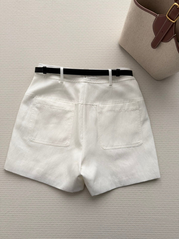 Hermes 26SS Shorts White in Cotton 943346