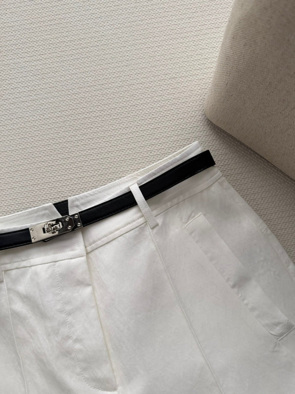 Hermes 26SS Shorts White in Cotton 943346