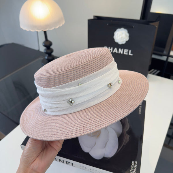 Chanel Wide Brim Hat Pink in Mesh 197603