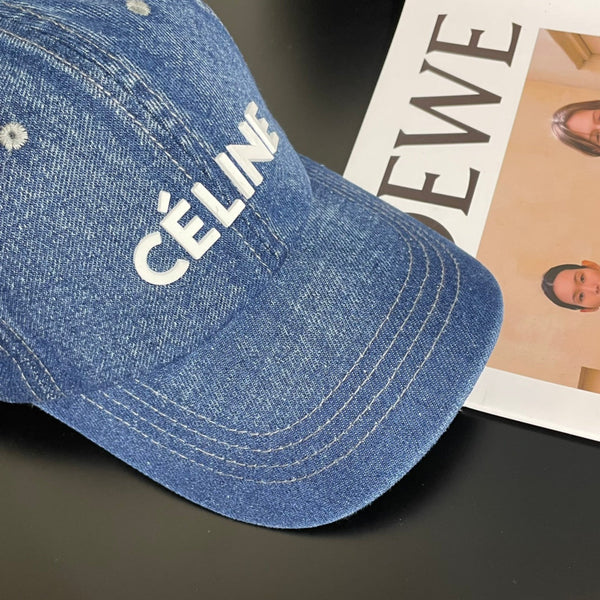 Celine Denim Baseball Cap Blue in Cotton 197972
