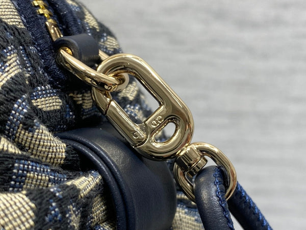 Dior 26 Bow Pouch 20cm in Blue Jacquard Lambskin