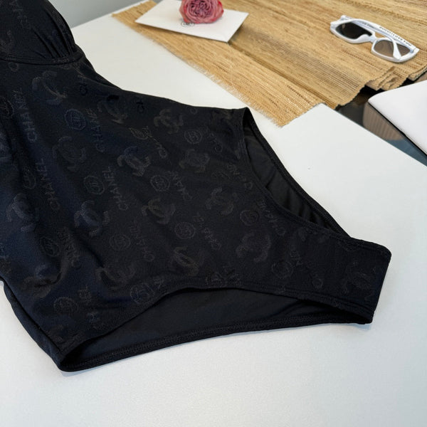 Chanel One-piece Swimsuit Black in Cotton 201803
