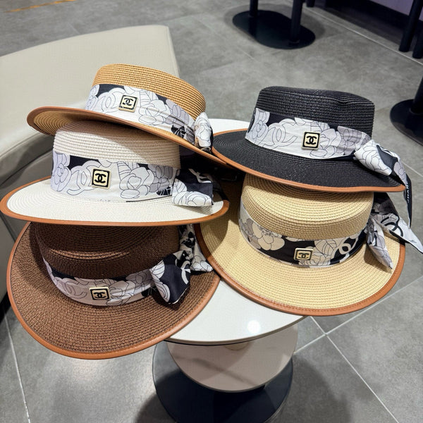 Chanel Flat-top Camel Straw Hat 201531