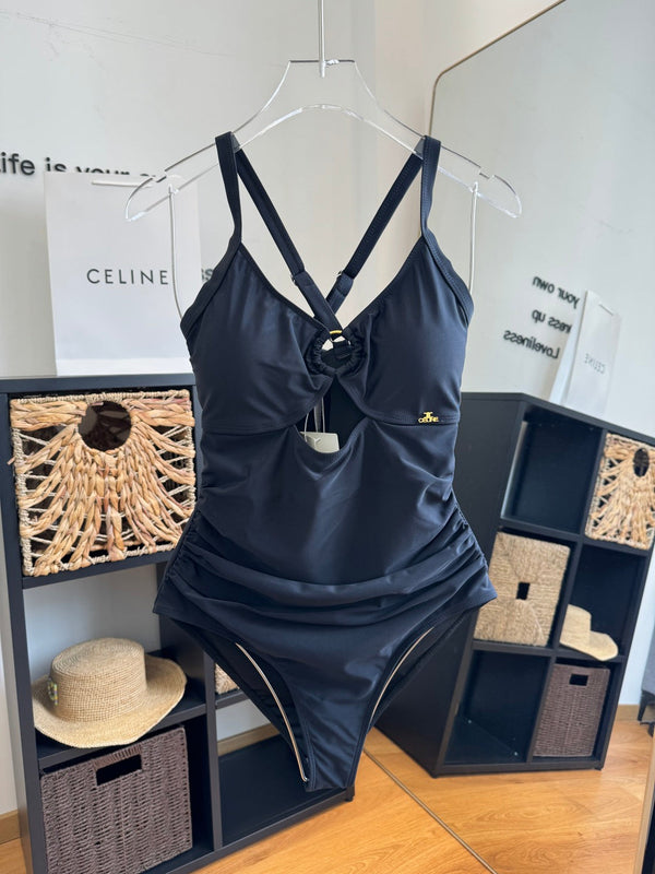 Celine One-piece Bikini Swimsuit Black in Cotton blend 203017