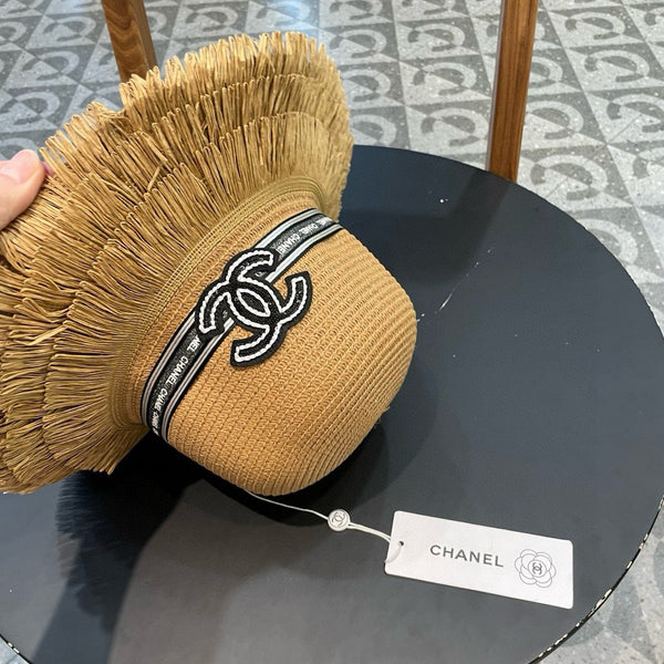 Chanel Bucket Hat Camel in Straw 205631
