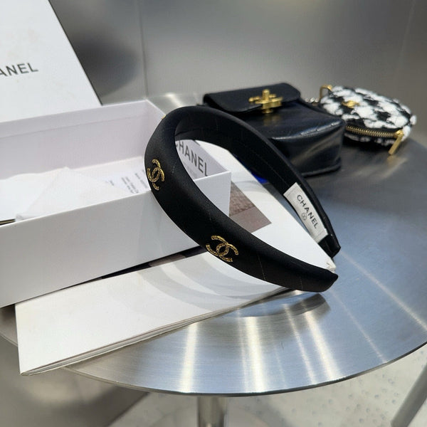 Chanel Mini Headband Black in Silk 201968