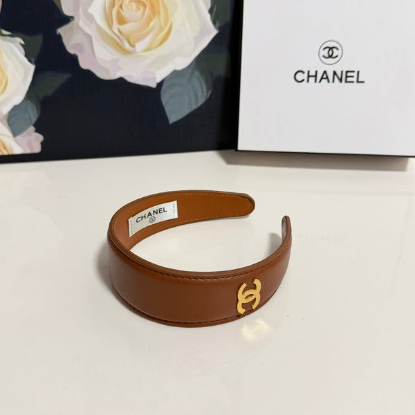 Chanel Headband Brown in Microfiber Leather 201919