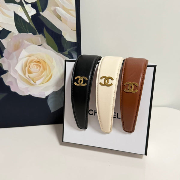 Chanel Headband Brown in Microfiber Leather 201919