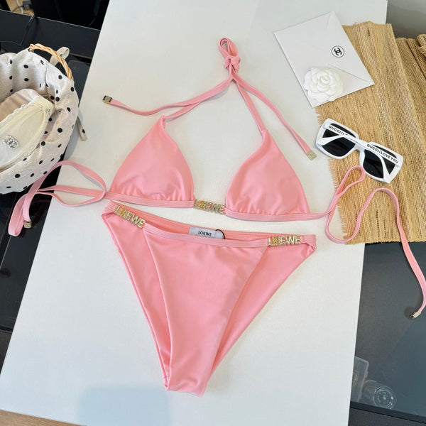 Loewe Bikini Swimsuit Pink in Cotton 204597