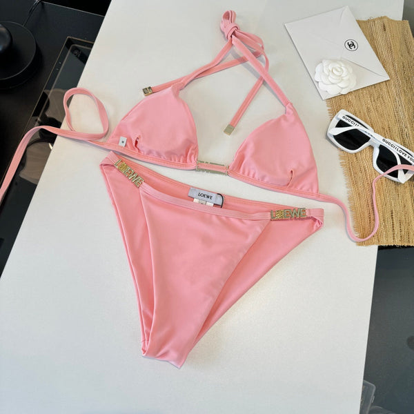Loewe Bikini Swimsuit Pink in Cotton 204597