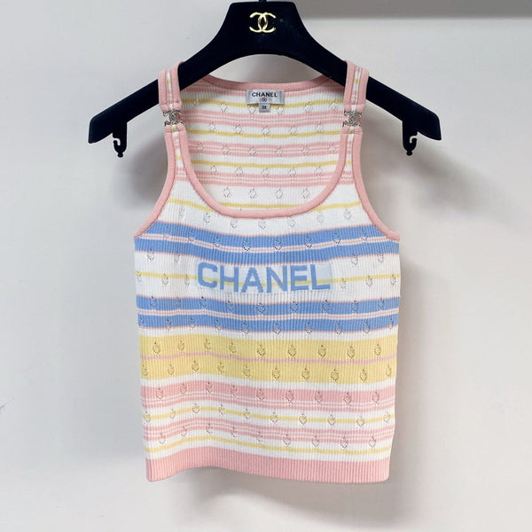 Chanel Two-Tone Vest Pink Colorful in Wool 194363