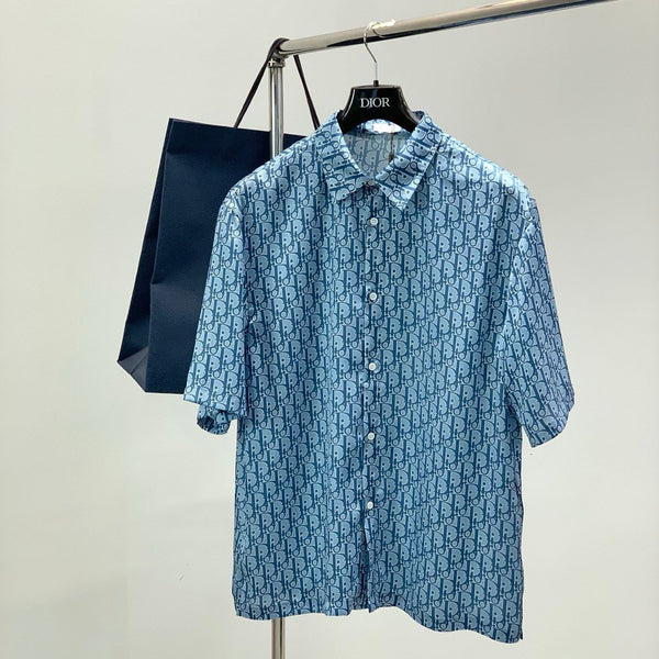 Dior Short-sleeved Shirt Light Blue in Tencel 183929