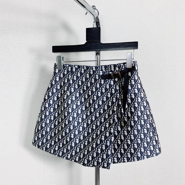 Dior Monogram Casual Culottes Navy Blue in Cotton Fiber 353859