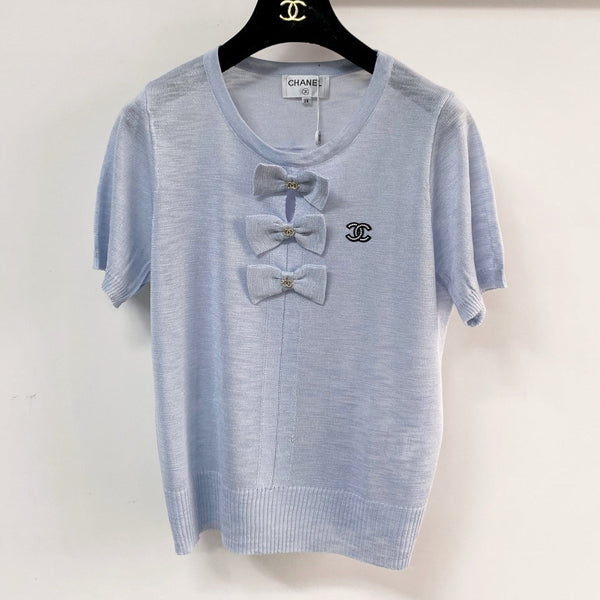Chanel Short-Sleeve T-Shirt Blue in Wool 208006