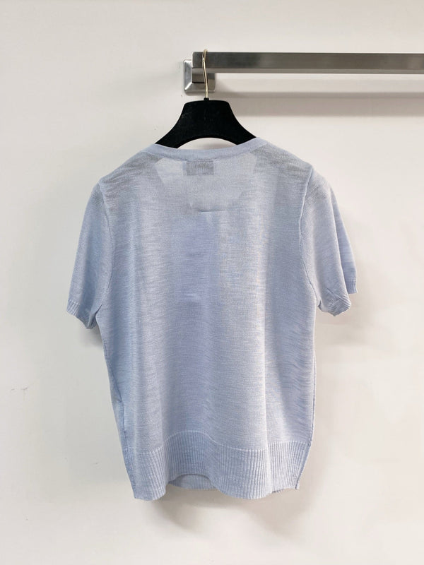 Chanel Short-Sleeve T-Shirt Blue in Wool 208006