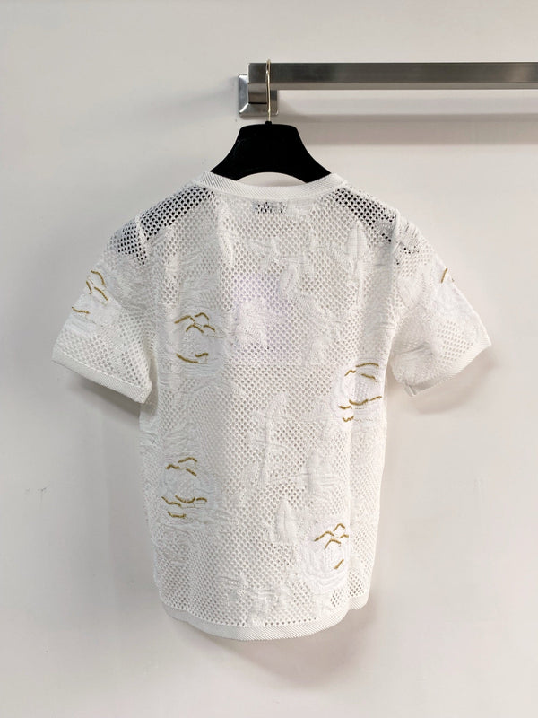 Chanel Short-Sleeve T-Shirt White in Cotton 204035