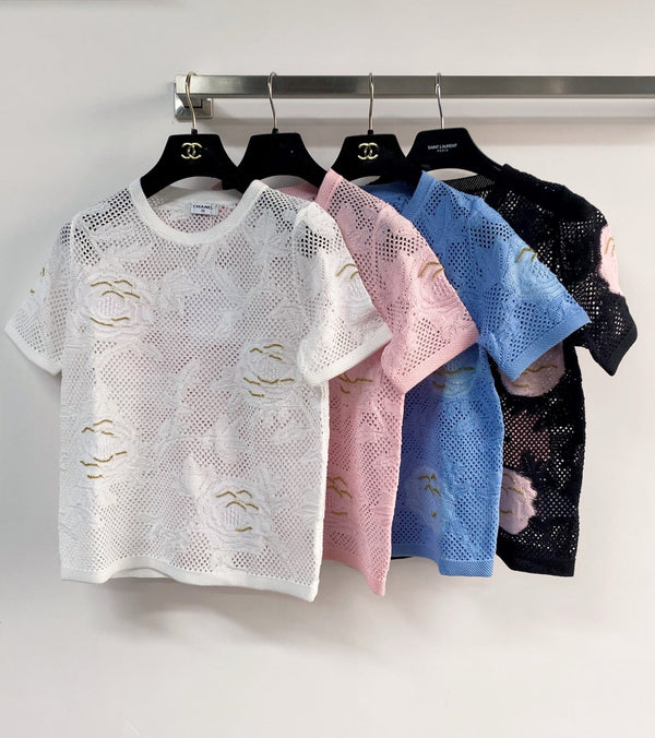 Chanel Short-Sleeve T-Shirt White in Cotton 204035