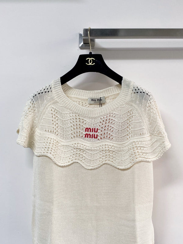 Miumiu Vest Cream in Wool 207968