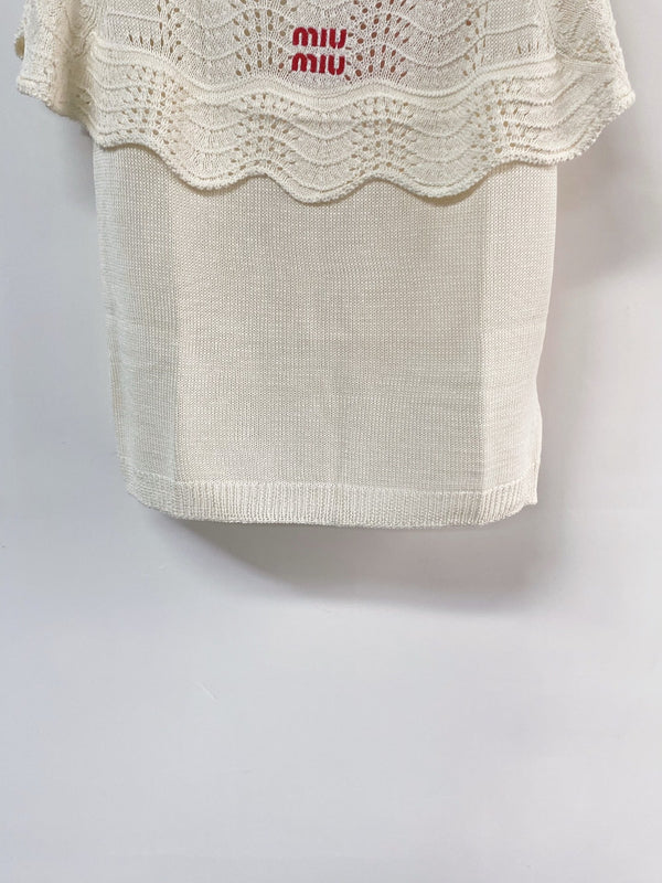 Miumiu Vest Cream in Wool 207968