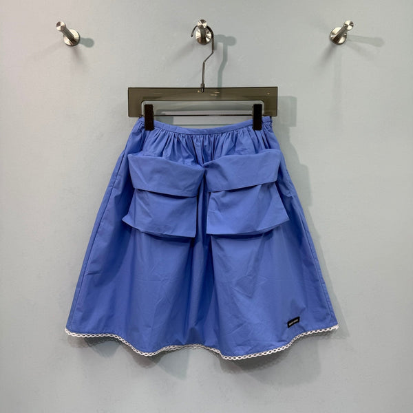 Miumiu Midi Skirt Blue in Cotton 207811