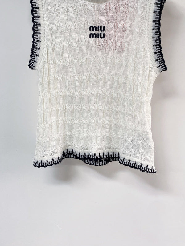 Miumiu Vest White in Wool 204096