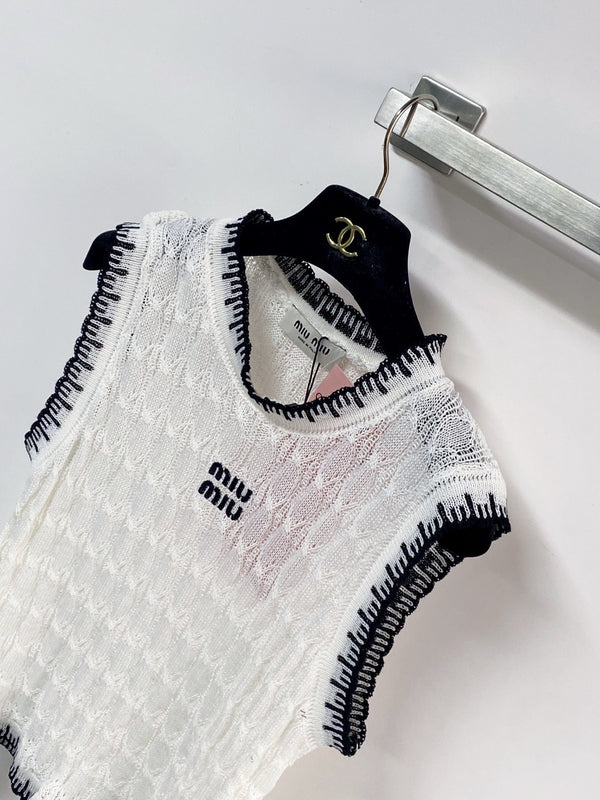 Miumiu Vest White in Wool 204096