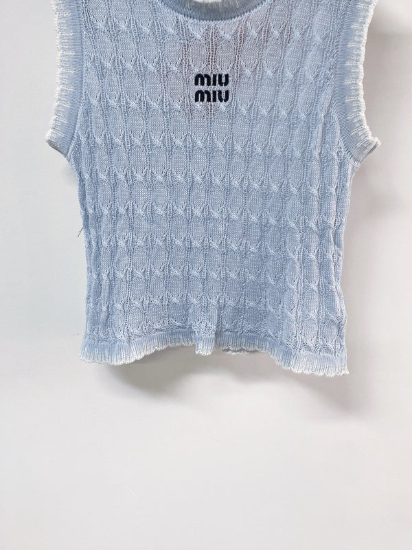 Miumiu Vest Blue in Wool 204097