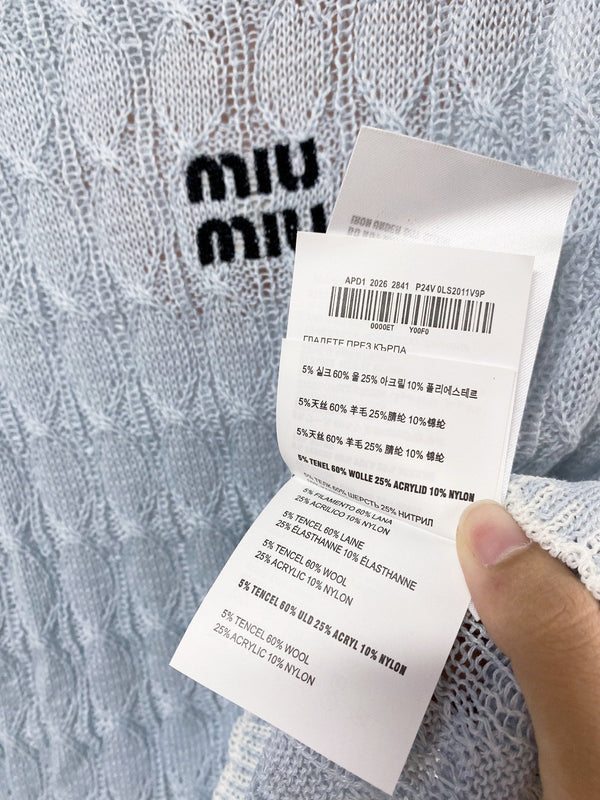 Miumiu Vest Blue in Wool 204097