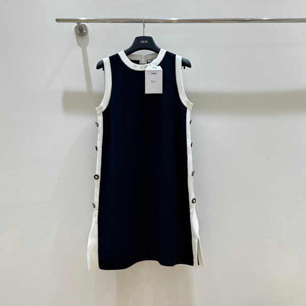 Dior Black and White Color-blocked Vest Dress in Viscose 214021