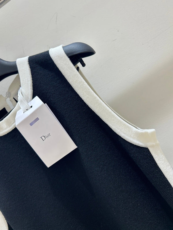 Dior Black and White Color-blocked Vest Dress in Viscose 214021