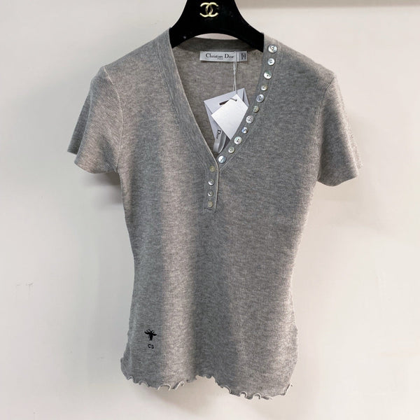 Dior Short-Sleeve T-Shirt Light Gray in Cotton 207960
