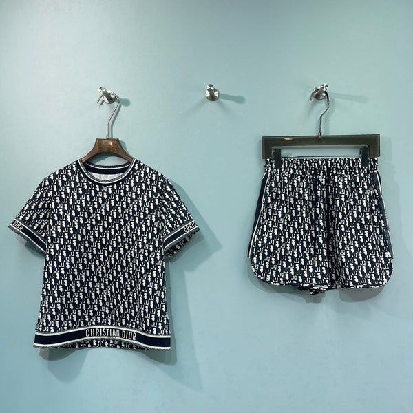 Dior Short-sleeved Top and Shorts Set Black in Polyester 193073