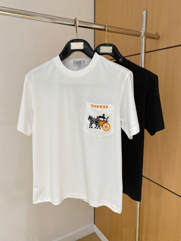 HM Short-Sleeve T-Shirt White in Cotton 215450