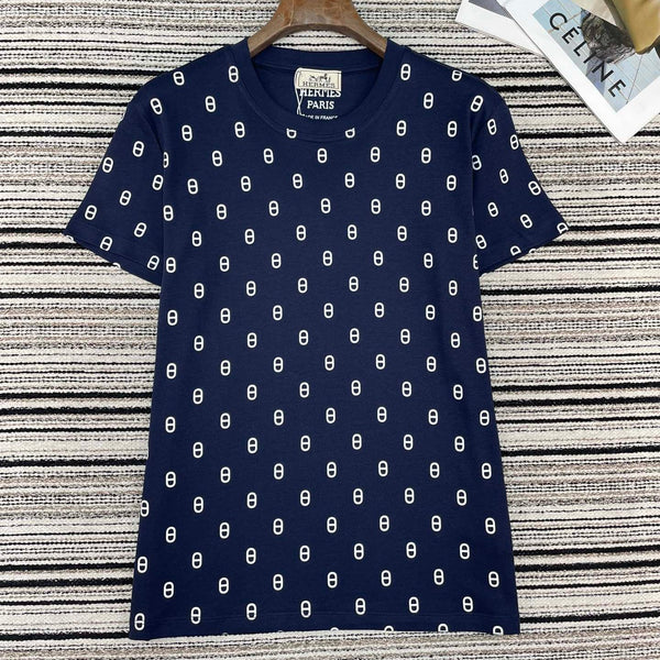 HM T-Shirt Navy Blue in Cotton 167908