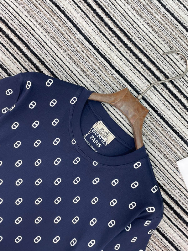 HM T-Shirt Navy Blue in Cotton 167908