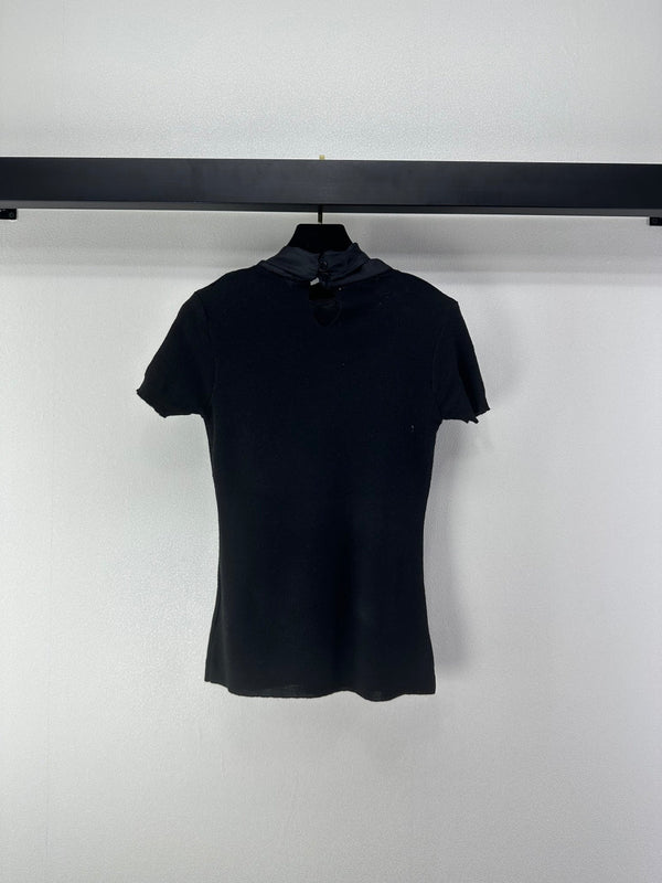 Chanel Bow-Tie Knit Top Black in Viscose 361048