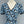Miu Miu Floral V-Neck Dress Blue in Mulberry Silk 221190