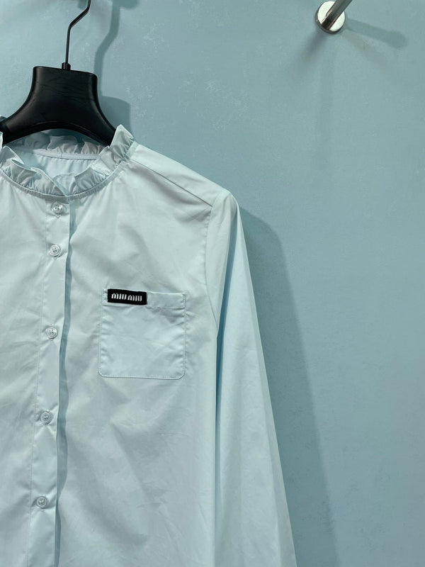 Miu Miu Shirt Blue in Cotton 218519