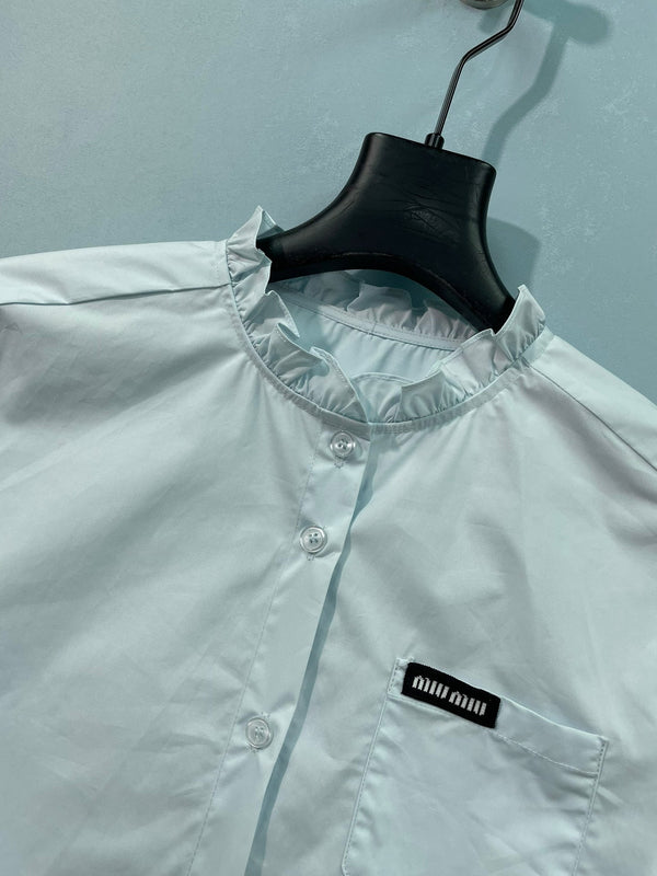 Miu Miu Shirt Blue in Cotton 218519