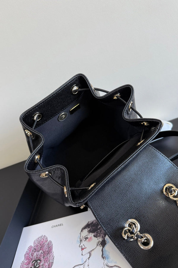 Chanel Affinity Duma Backpack 20cm Black in Cowhide