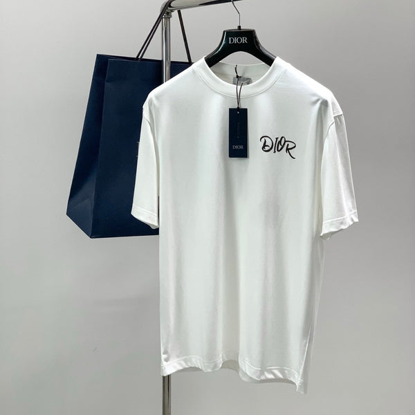 Dior Crew Neck Short-sleeved T-shirt White in Cotton 232887